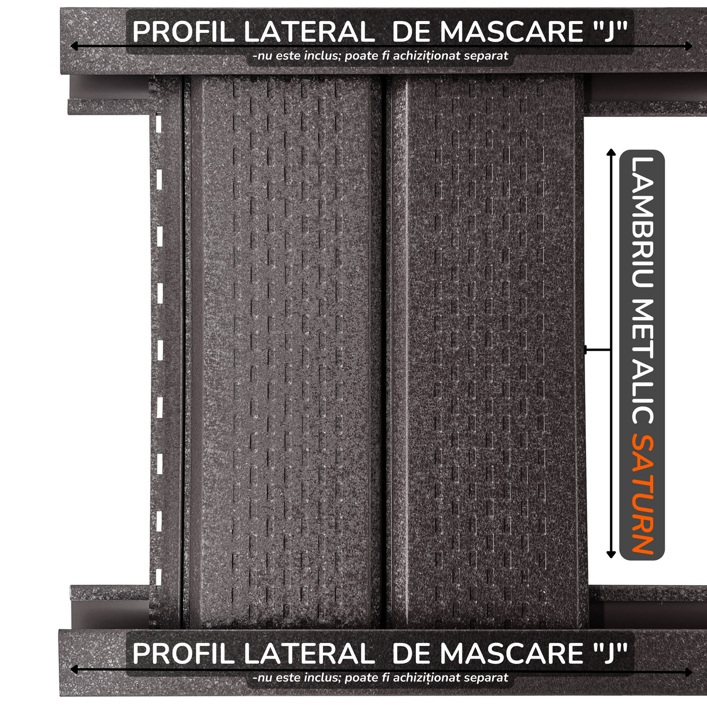 Lambriu Metalic Perforat Saturn, Maro Cedru RAL 8019