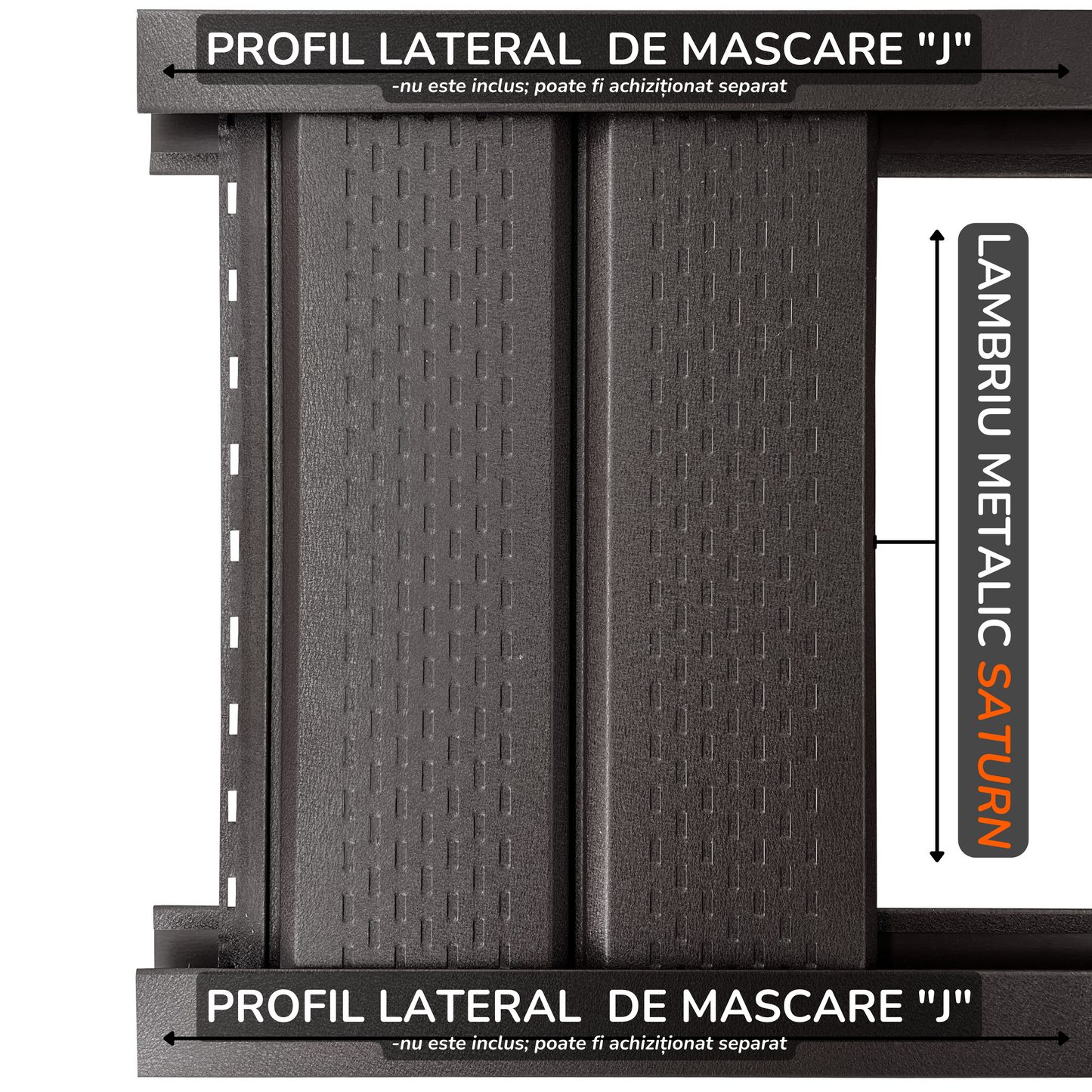 Lambriu Metalic Perforat Saturn, Maro Espresso RAL 8019