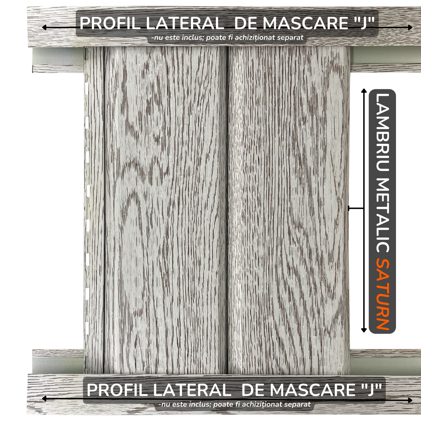 Lambriu Metalic Perforat Saturn,  Stejar Alb