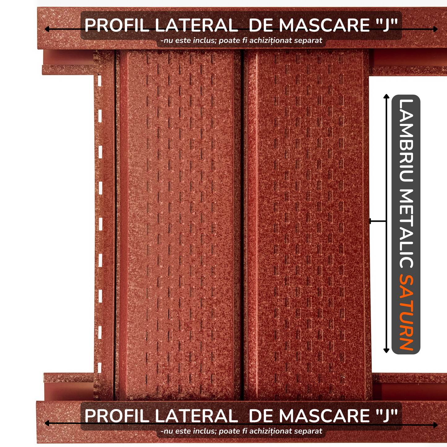 Lambriu Metalic Perforat Saturn,  Caramida Rosie RAL 3009