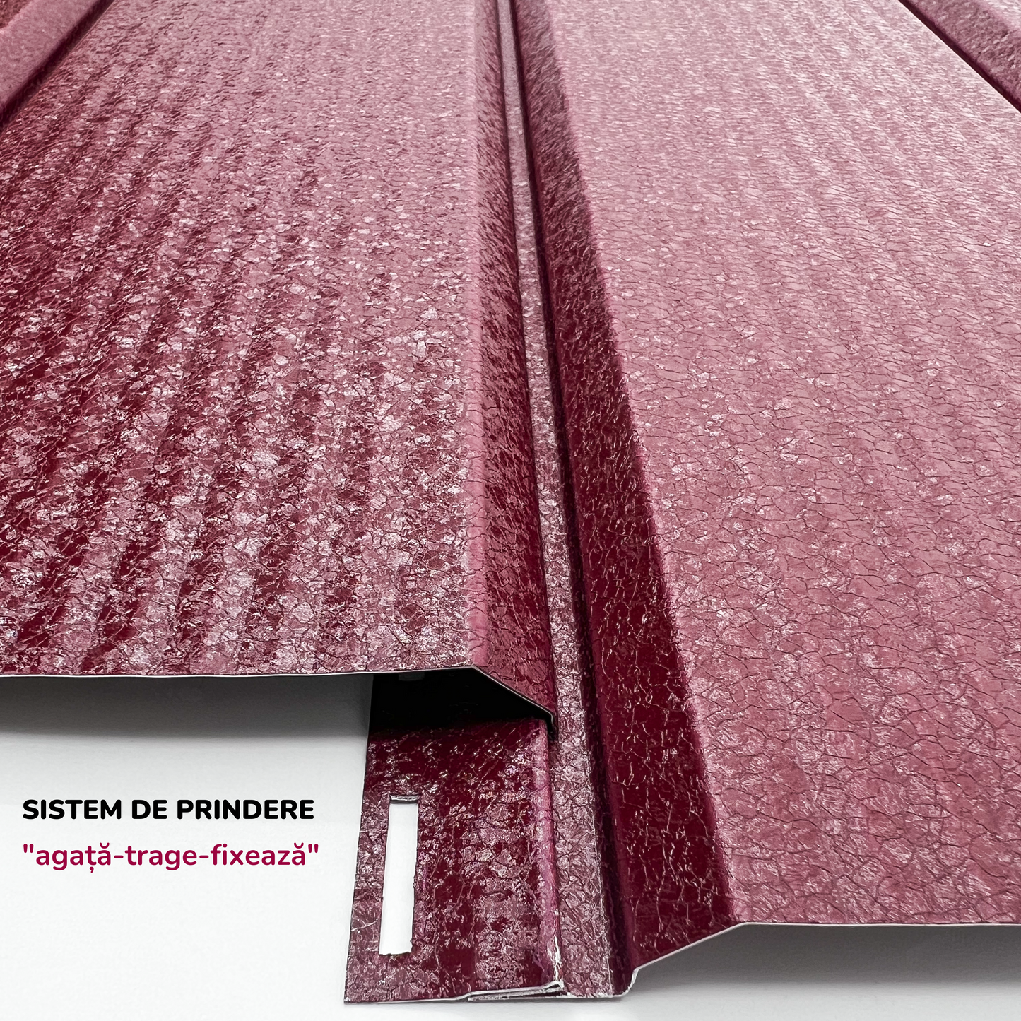 Lambriu Metalic Striat Venus, Visina RAL 3005