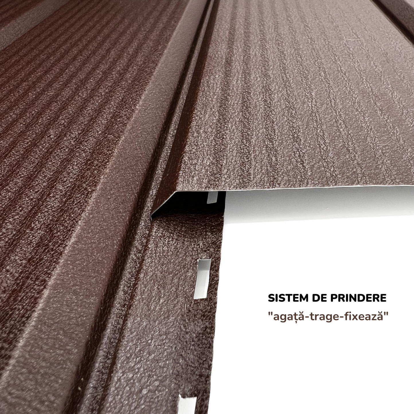 Lambriu Metalic Striat Venus, Maro Ciocolata RAL 8017