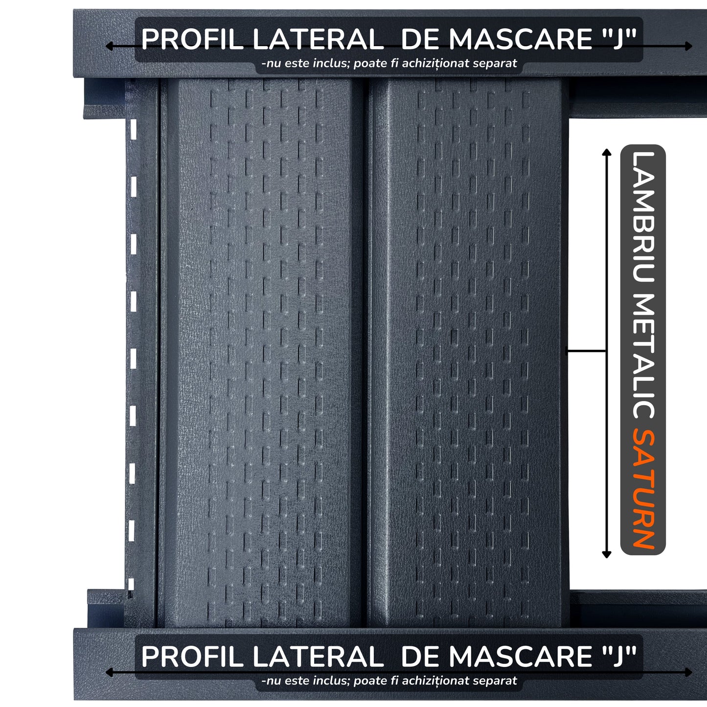 Lambriu Metalic Perforat Saturn, Gri Atlantic RAL 7016
