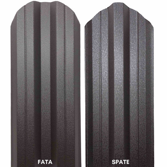 Prim-plan al modelului TISA Sipca Metalica cu finisaj de Mat Dublu în culoare Maro Espresso Dublu RAL 8019, disponibil pe www.sipca.ro, fabricat de Top Profil Sistem.