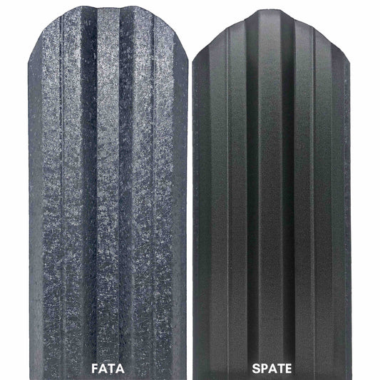 Prim-plan al modelului TISA Sipca Metalica cu finisaj de Hi-Mat în culoare Gri Perlat, RAL 7024, disponibil pe www.sipca.ro, fabricat de Top Profil Sistem.